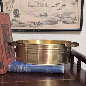 Vintage Norwegian Oval Brass Planter